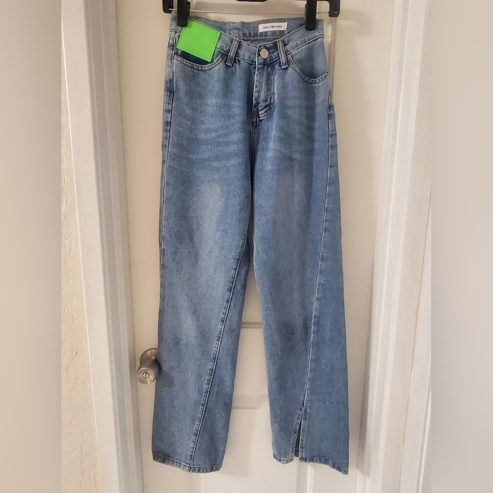 Ann Andelman Lizard Patch Denim Jeans - Picture 6 of 7